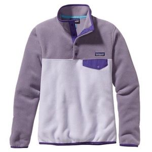 Patagonia Purple and Light Lavender Synchilla Snap-T Fleece Pullover